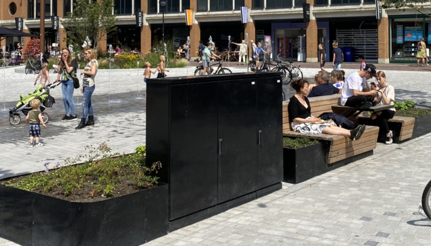 rvs straatkast in straatmeubilair